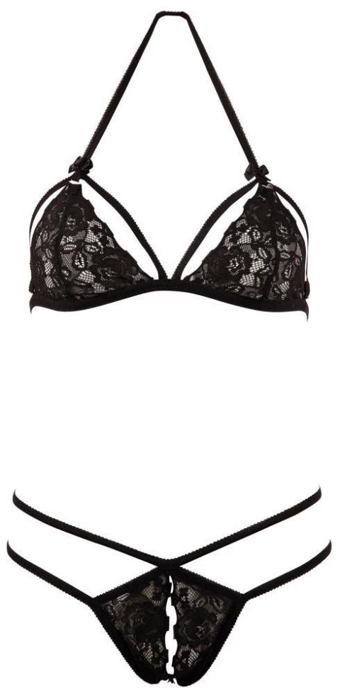 Komplet koronkowy Cottelli LINGERIE czarny M Cottelli LINGERIE