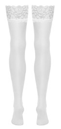 Pończochy z koronką Cottelli LEGWEAR białe M 20 den Cottelli LEGWEAR