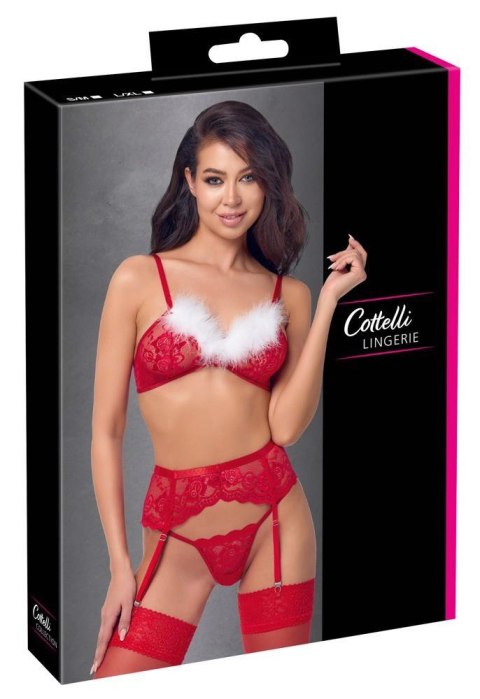 Świąteczny komplet bielizny Cottelli L/XL czerwony Cottelli LINGERIE