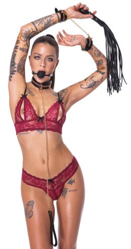 Zestaw bondage Bad Kitty 6 częściowy czarny ze złotymi akcentami Bad Kitty