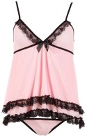 Babydoll z koronką Cottelli LINGERIE różowy 2XL Cottelli LINGERIE