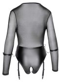 Body Cottelli BONDAGE czarne S z pasem i kajdankami Cottelli BONDAGE
