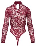 Body koronkowe Cottelli LINGERIE bordowe XL z długim rękawem Cottelli LINGERIE