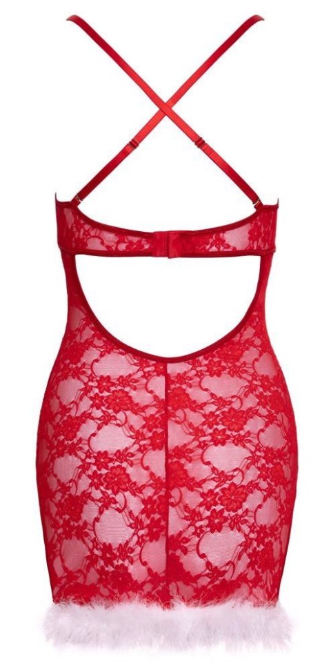 Halka Cottelli Lingerie czerwona z białymi piórami S/M Cottelli LINGERIE