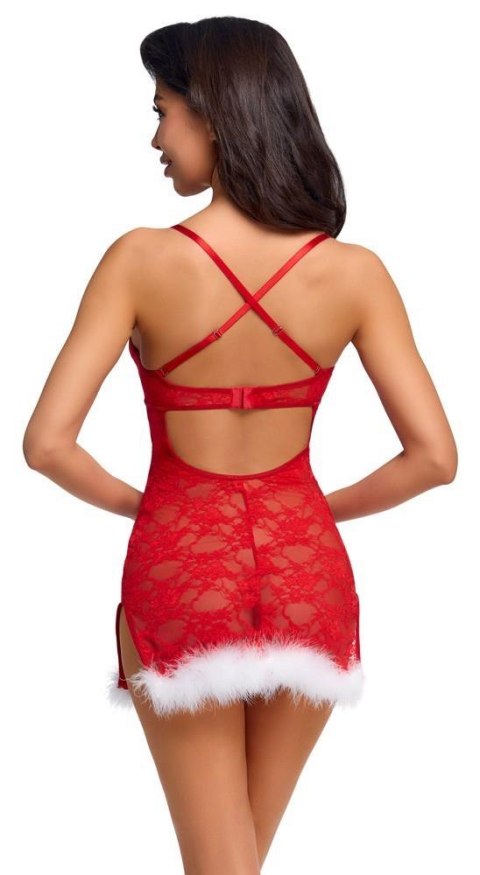 Halka Cottelli czerwona koronkowa z piórami L/XL Cottelli LINGERIE
