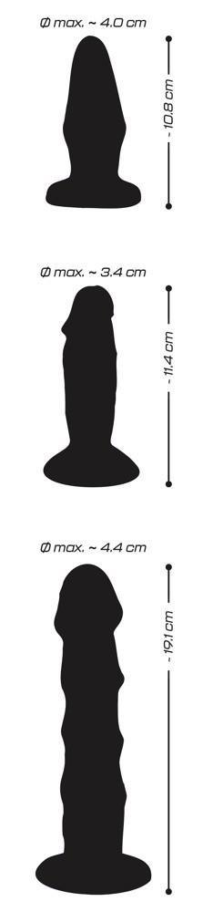 Zestaw dildo analnych Crystal PVC 3 sztuki Crystal
