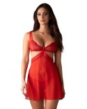 Babydoll Cupide Desir z stringami czerwony L/XL Obsessive Obsessive