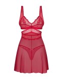 Babydoll Cupide Desir z stringami czerwony L/XL Obsessive Obsessive