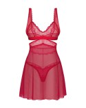 Babydoll Cupide Desir z stringami czerwony L/XL Obsessive Obsessive