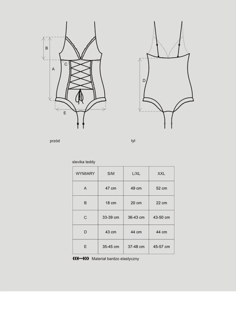 Body koronkowe Obsessive Slevika czarne L/XL Obsessive