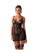 Koszulka nocna Nuites Obsessive czarna transparentna 2XL/3XL Obsessive