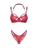 Matildea komplet bielizny Obsessive czerwony otwarty S/M Obsessive