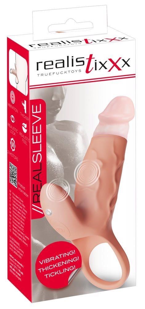 Nakładka silikonowa Realistixxx Real Sleeve Clit S z wibracjami USB Realistixxx