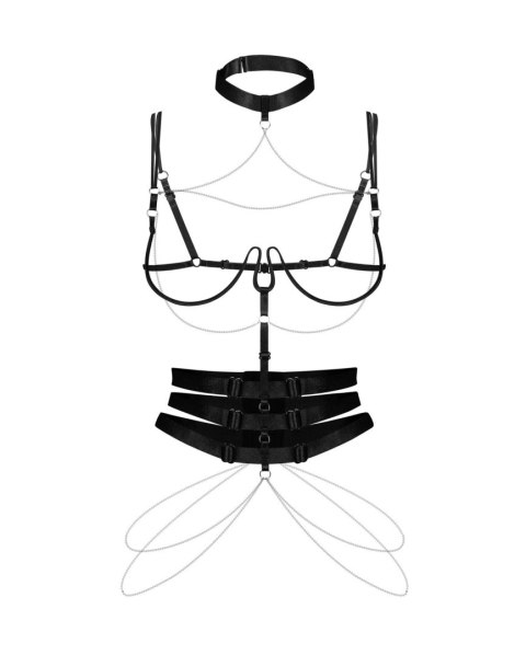 Uprząż Premisis Black Obsessive z fiszbinami S/M/L Obsessive