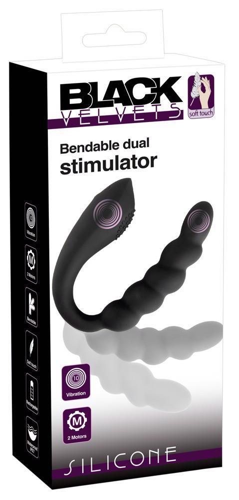 Wibrator analny giętki Black Velvets silikonowy USB 26 cm Black Velvets