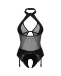 Body otwarte Obsessive Dominna imitacja skóry siateczka L/XL Obsessive
