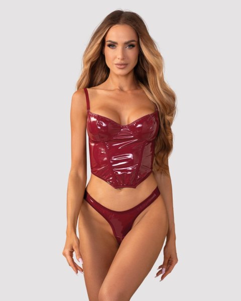 Gorset i stringi Redya Obsessive błyszczący S/M Obsessive