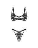 Komplet bielizny erotycznej Luise Sublim Black otwarty L/XL Obsessive Obsessive
