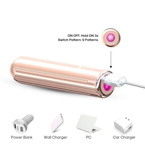 Wibrator mini silikonowy B Series Joy różowe złoto USB B - Series Joy