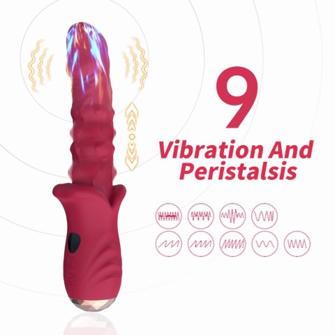 Wibrator punktu G czerwony realistyczny 9 wibracji B Series Joy USB 22 cm B - Series Joy