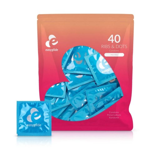 Prezerwatywy EasyGlide prążkowane kropkowane 40 szt EasyGlide
