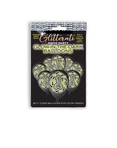 Balony świecące w ciemności Glitterati Disco Glow 8 szt LITTLE GENIE PRODUCTIONS
