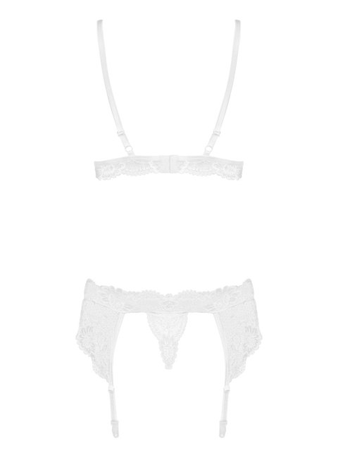 Komplet bielizny Obsessive 810 SEG biały S/M z pasem Obsessive