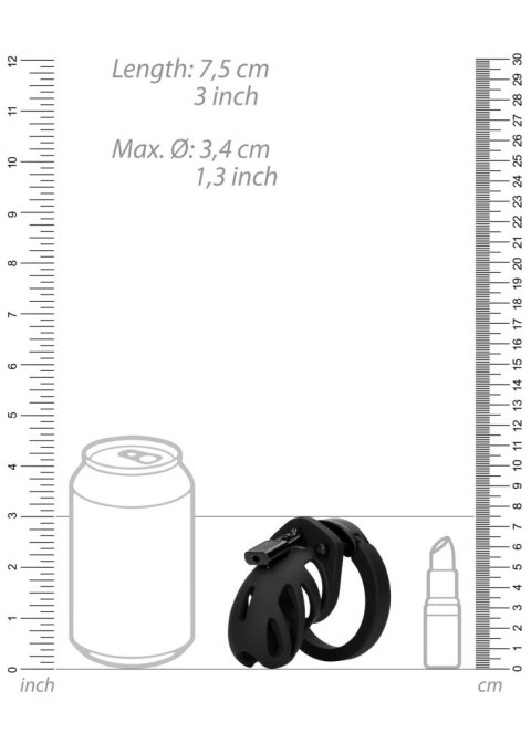 Pas cnoty silikonowy ManCage Model 23 czarny 6,5 cm ManCage