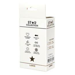 Czarny silikonowy korek analny L Star Collection z przezroczystym kamieniem Star Collection