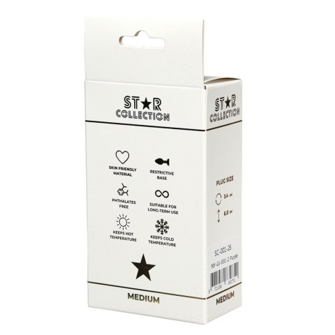 Fioletowy silikonowy korek analny M z kryształem Star Collection Star Collection