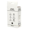 Kolekcja Star - Czarna silikonowa wtyczka analna M - jasnoniebieski kamień Star Collection