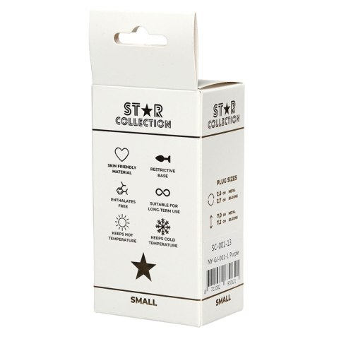 Korek Analny Star Collection Fioletowy S z Błękitnym Kamieniem Star Collection
