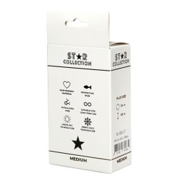 Korek analny silikonowy Star Collection czarny M z różowym kamieniem 8,5cm Star Collection