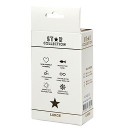 Korek analny silikonowy Star Collection różowy L z przezroczystym kamieniem Star Collection