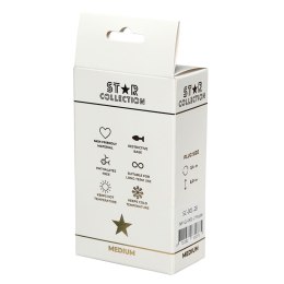 Korek analny silikonowy fioletowy Star Collection M jasnoniebieski kamień Star Collection