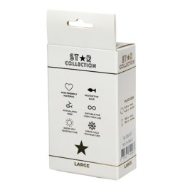 Korek analny srebrny metalowy L Star Collection z różowym kamieniem 10cm Star Collection