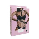 Minimalistyczna czarna uprząż BDSM Pure Lust Uma z opaskami Pure Lust