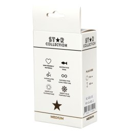 Srebrny metalowy korek analny Star Collection M 8,5cm jasnoróżowy kamień Star Collection