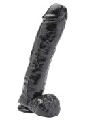 Dildo realistyczne ToyJoy Get Real z jądrami czarne 28 cm TOYJOY