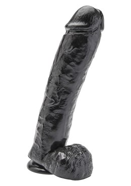 Dildo realistyczne ToyJoy Get Real z jądrami czarne 28 cm TOYJOY