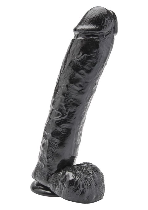 Dildo realistyczne ToyJoy Get Real z jądrami czarne 28 cm TOYJOY