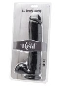 Dildo realistyczne ToyJoy Get Real z jądrami czarne 28 cm TOYJOY