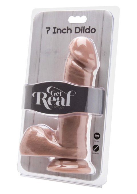 Dildo realistyczne ToyJoy Get Real z jądrami jasna skóra 18 cm TOYJOY