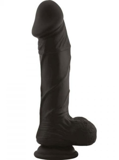 Dildo realistyczne silikonowe z jądrami Real Safe Berry Black Real Safe