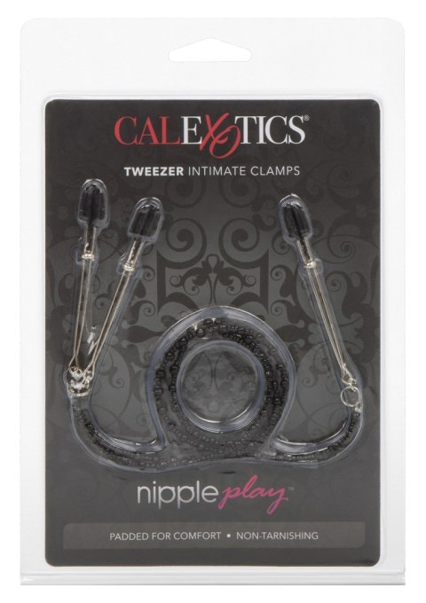 Klipsy intymne Calexotics z podwójnym łańcuchem czarne 7 cm CalExotics