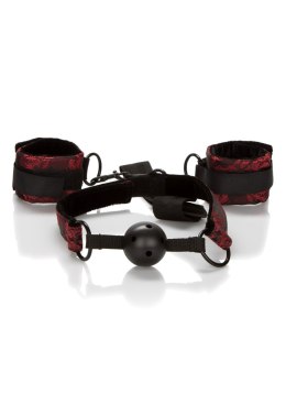 Knebel oddychający z kajdankami Scandal Calexotics czarny CalExotics
