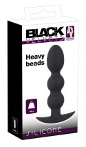 Korek analny kulowy Black Velvets Heavy Beads czarny silikonowy 13,3 cm Black Velvets