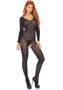 Przezroczysty bodystocking Leg Avenue z długim rękawem czarny Leg Avenue