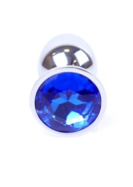 Biżuteria analna stalowa MyLove Toys ciemnieniebieska z diamentem 7 cm MyLove Toys
