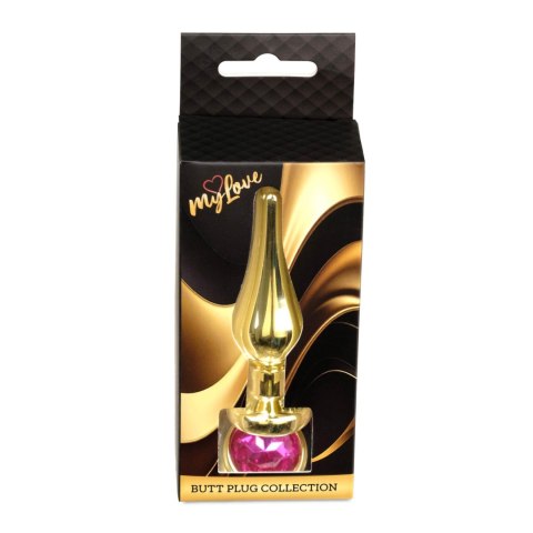 Biżuteria analna stalowa MyLove Toys z diamentem różowa 9,5 cm MyLove Toys